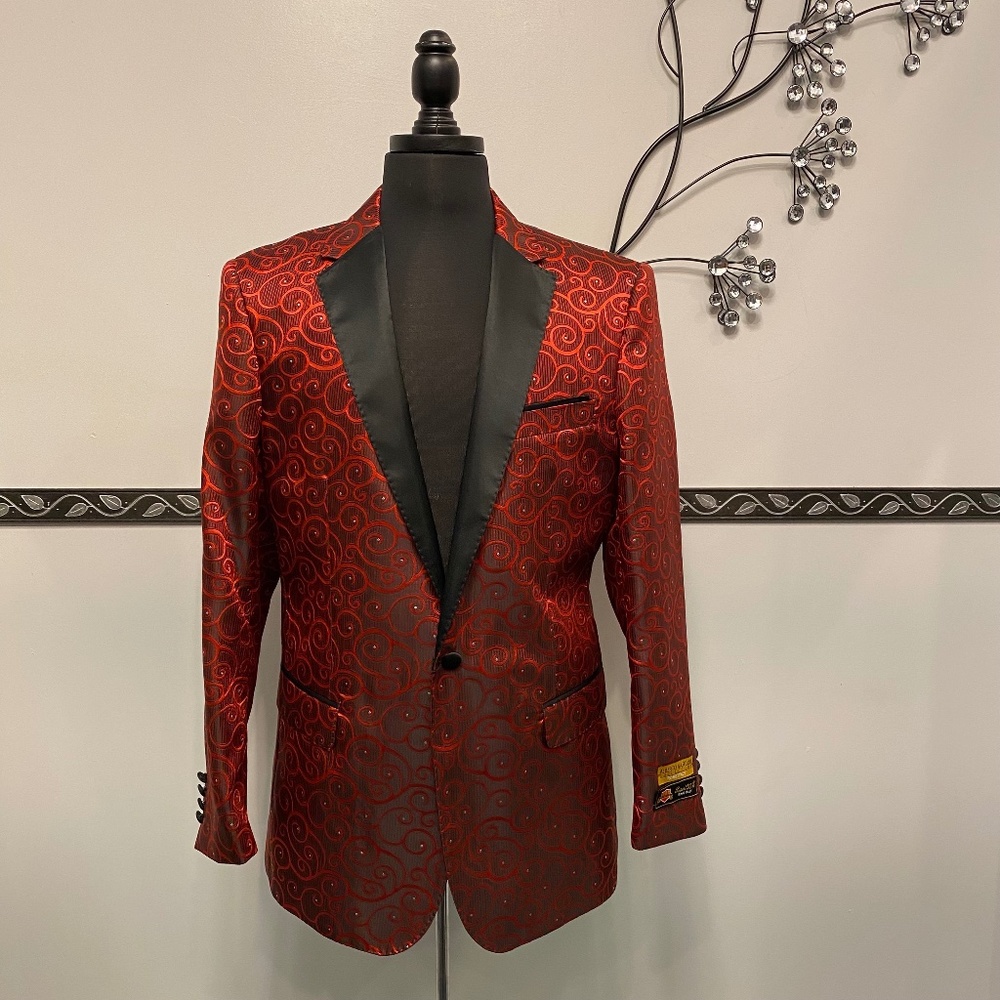 Red & Black Swirl Blazer